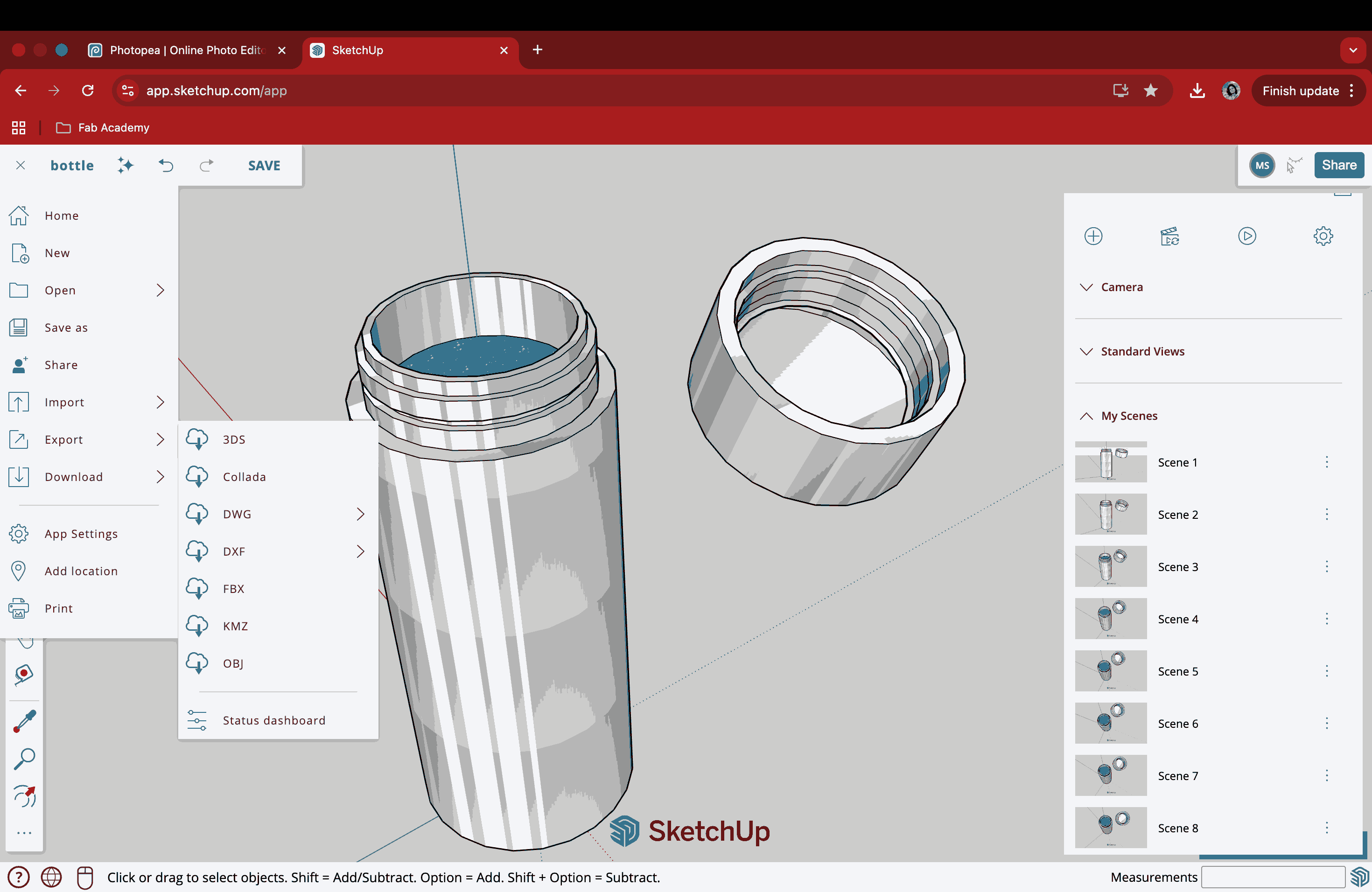 scenes and download options